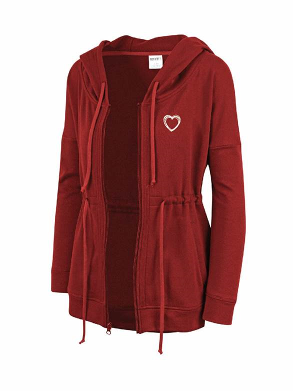 Women's French Terry Heart Hooded Jacket (SKU 11436409150)