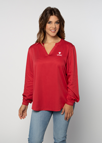 Women's Tunic Split Neck LS Top